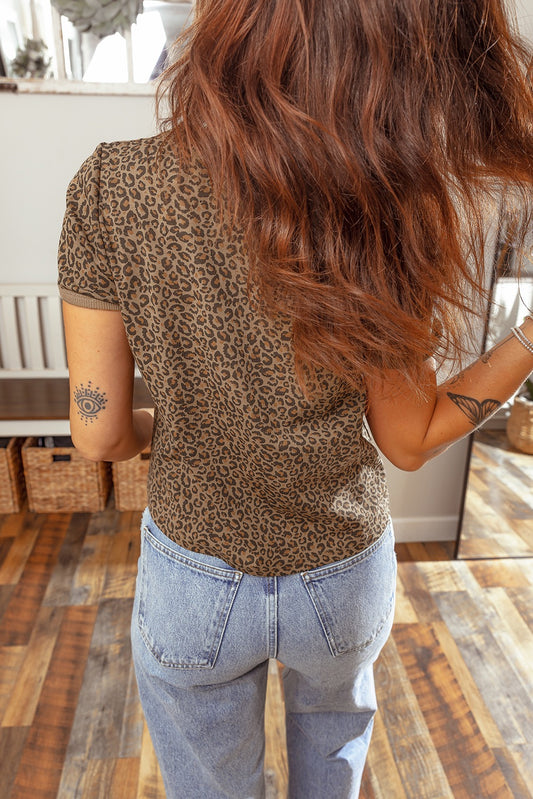 Leopard Crew Neck Tee