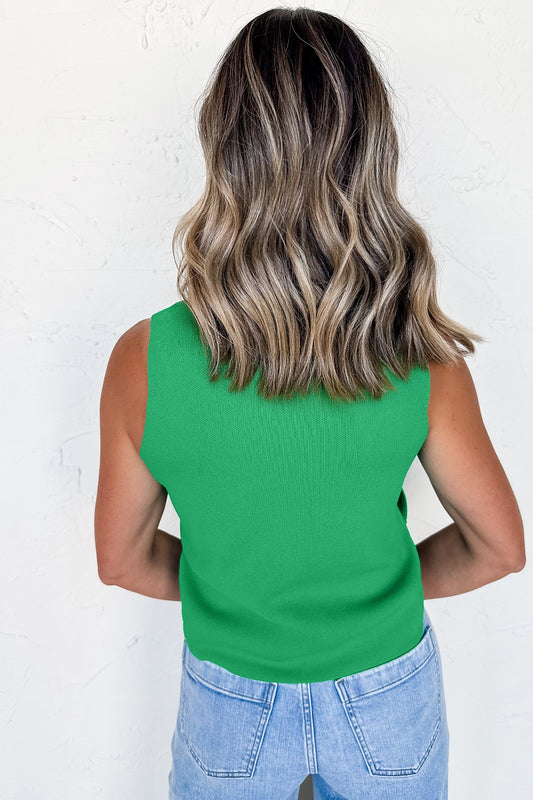 Green Button Side Sweater