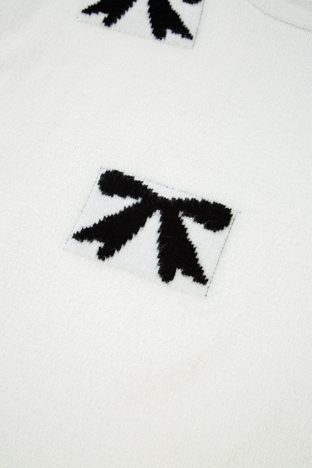Black Bow Short Sleeve Sweater