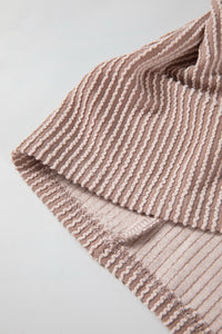 Brown Flap Pocket Patchwork Corded Drawstring Hoodie