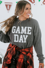 Load image into Gallery viewer, Grey Corded GAME DAY Graphic Long Sleeve Top