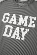 Load image into Gallery viewer, Grey Corded GAME DAY Graphic Long Sleeve Top