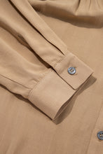 Load image into Gallery viewer, Light French Beige Waffle Patchwork Button Shirt