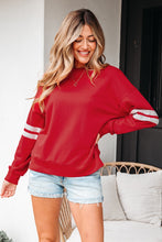 Load image into Gallery viewer, Red &amp; White Striped Sweatshirt