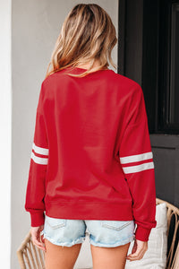 Red & White Striped Sweatshirt
