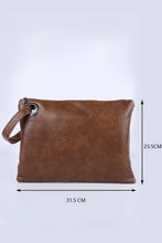 Load image into Gallery viewer, Brown Vintage Leather Oversized Clutch Bag