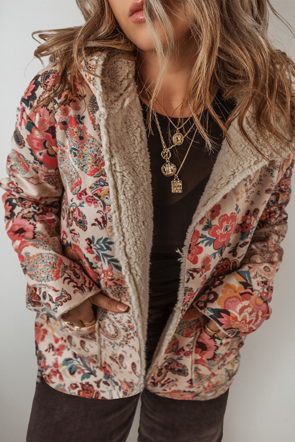 Floral Sherpa Jacket