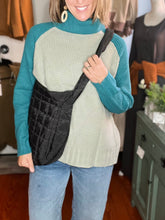 Load image into Gallery viewer, Chunky Teal Waffle Sweater