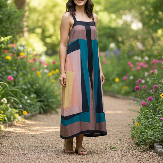 Color Block Strappy Dress