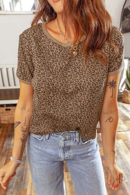 Leopard Crew Neck Tee