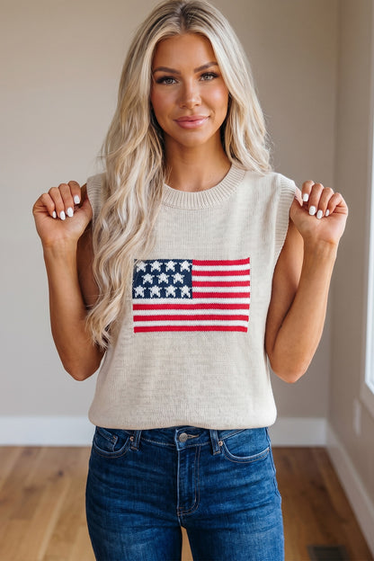 American Flag Sweater Tank