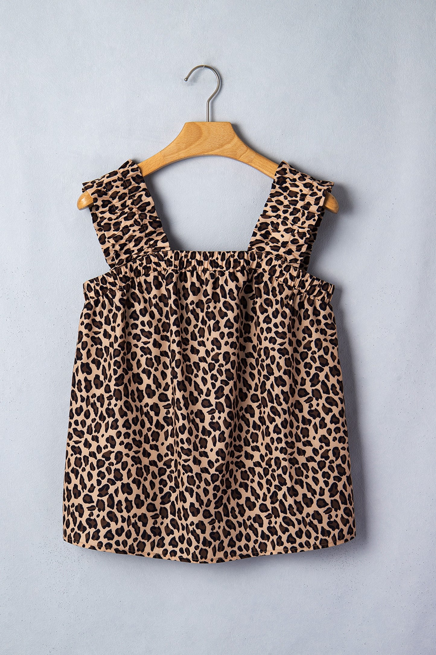 Leopard Print Square Neck Tank Top