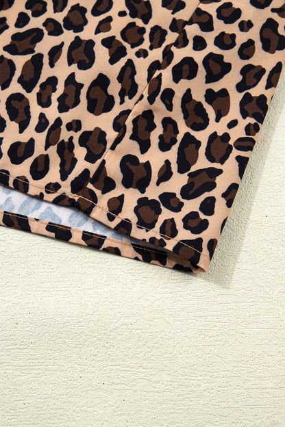 Leopard Print Square Neck Tank Top