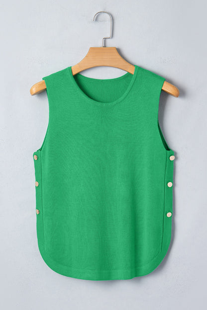 Green Button Side Sweater