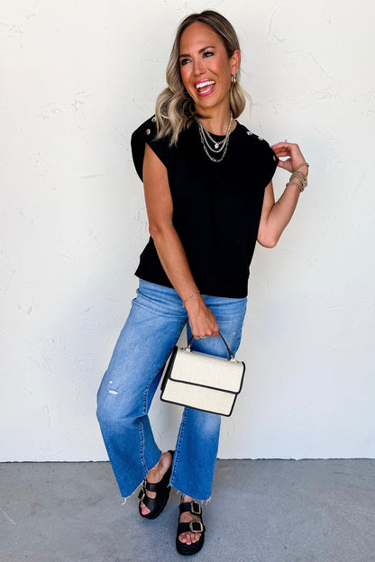 Black Short Sleeve Top