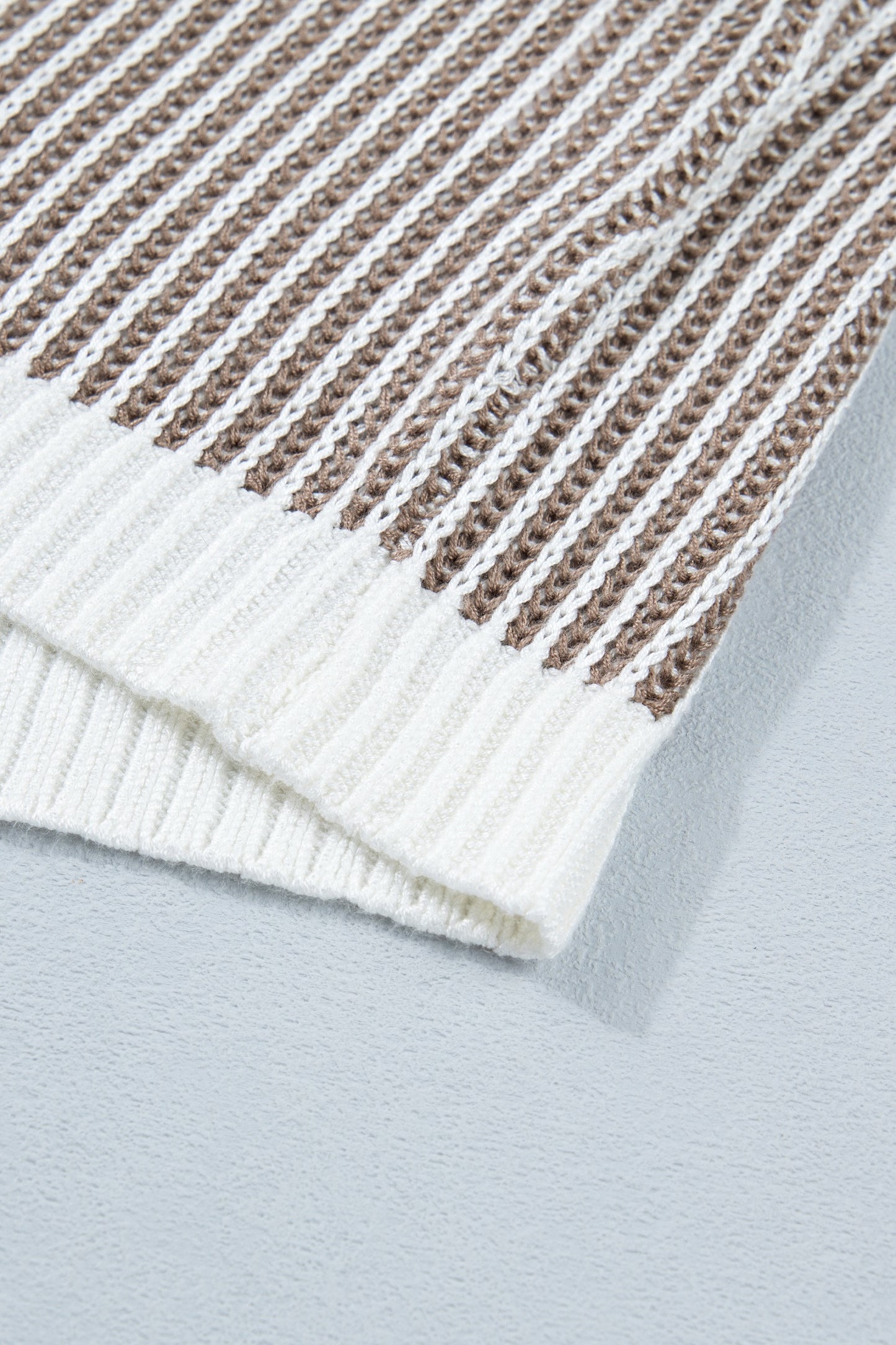 Khaki Ribbed Knit Sweater Tank Top