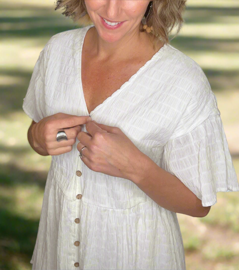 White Boho Dress