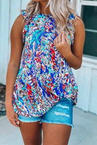 Blue Floral Tank