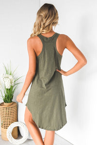Razor Back Olive Tank Dress