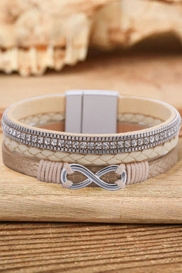 Infinity Rhinestone Magnetic Buckle Bracelet
