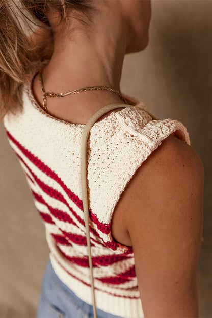 Red Striped Sweater Vest