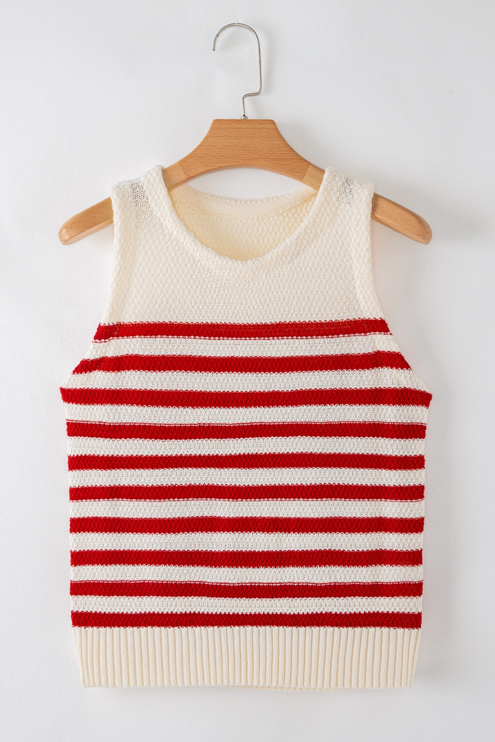 Red Striped Sweater Vest
