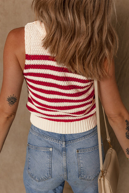 Red Striped Sweater Vest