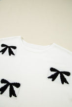Load image into Gallery viewer, Black Bow Short Sleeve Sweater