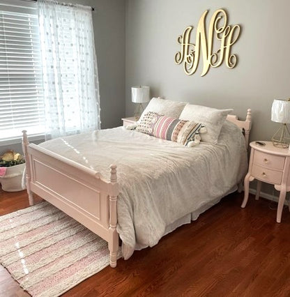 Small bedroom set painted Bashful Blush by Rethunk Junk
