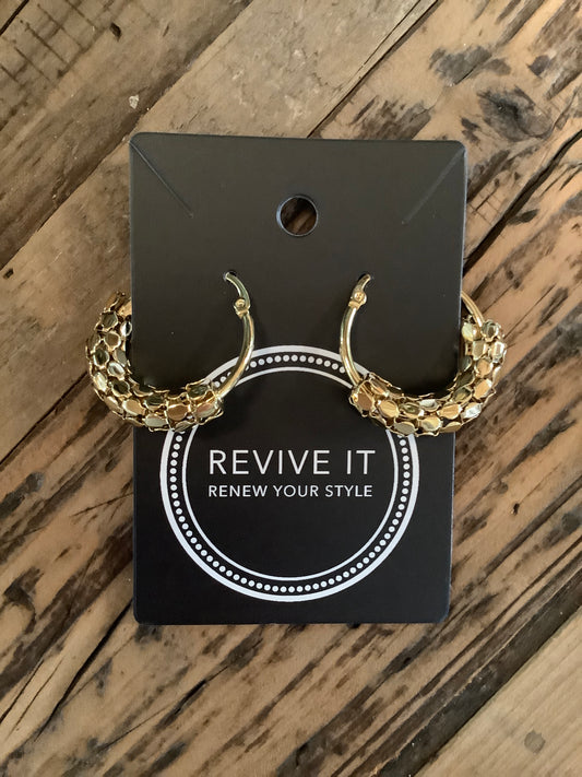 Gold Bling Hoop Earrings