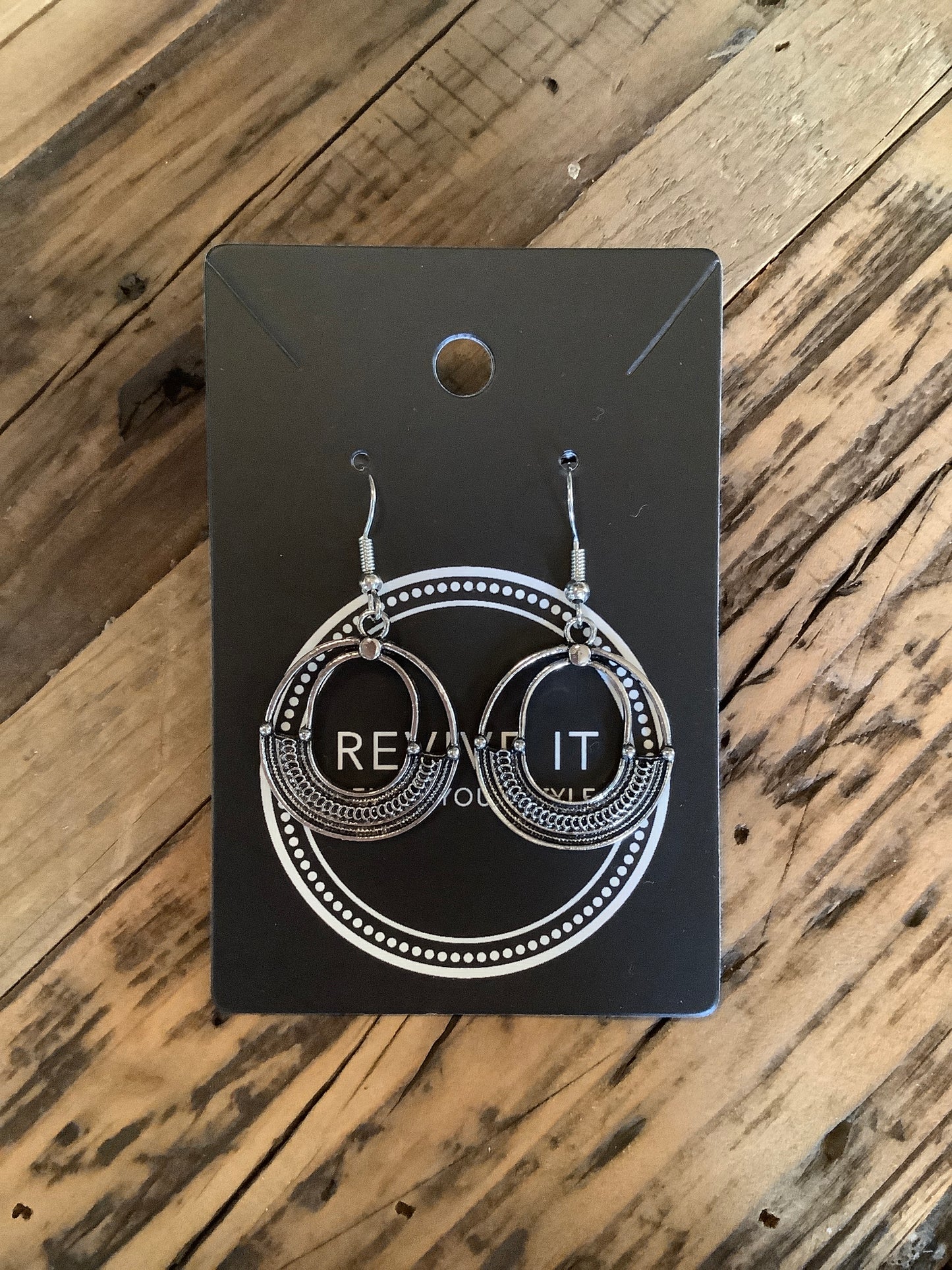 Silver Double Hoop Earrings